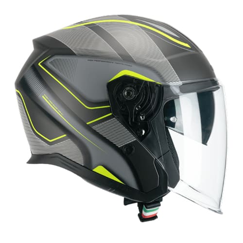 CGM 136G RNA SPORT JET GRIS Amarillo Moto Casco Fluor Mate