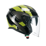 CGM 136G RNA SPORT Jet Moto Casco Negro Amarillo Fluo