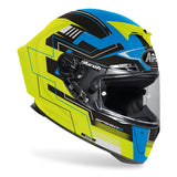 AIROH - CAPACETES GP550 S CHALLENGE AZUL/AMARELO MATE