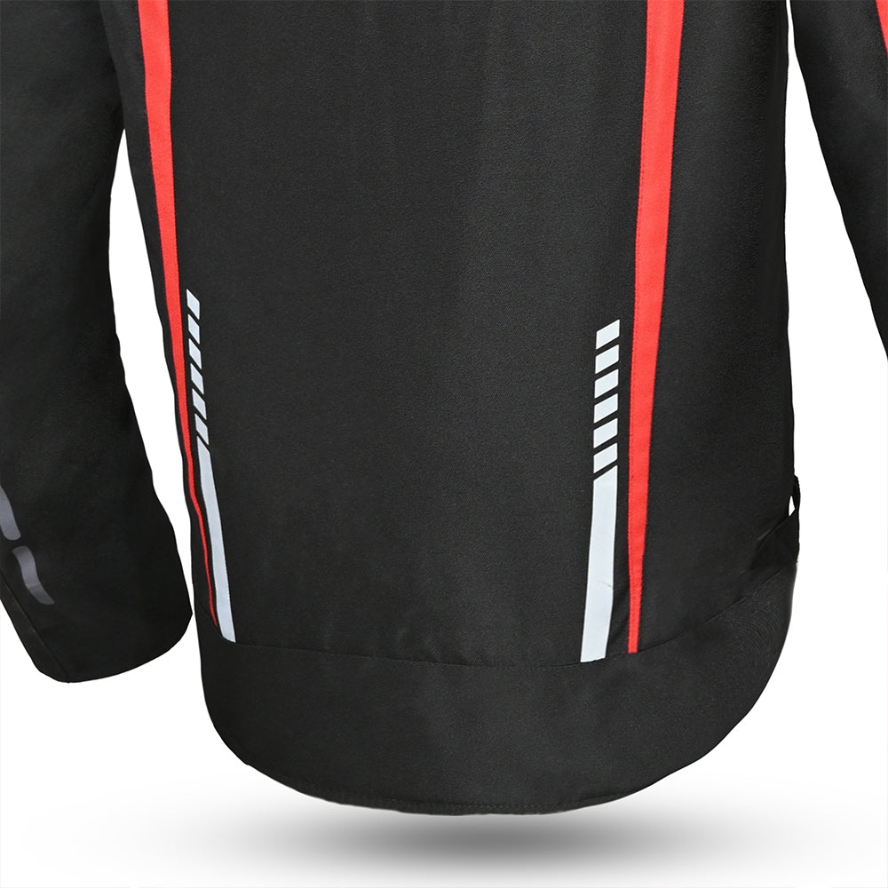 R-TECH - CHAQUETA TEXTIL MARSHAL NEGRO/ROJO