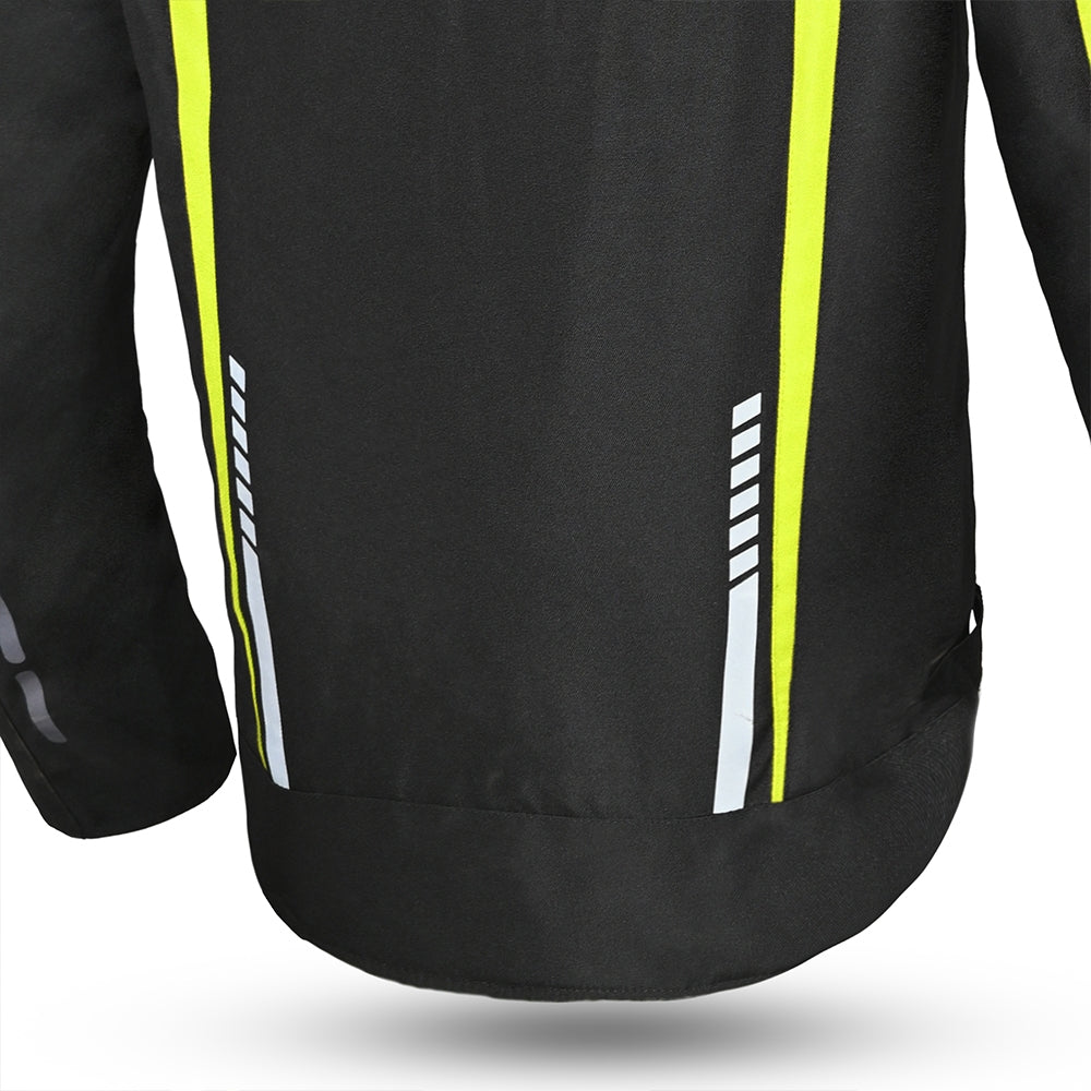 R-TECH - Chaqueta Textil Marshal Negro/Amarillo Fluor