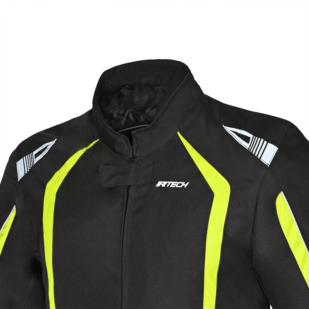 R-TECH - Chaqueta Textil Marshal Negro/Amarillo Fluor