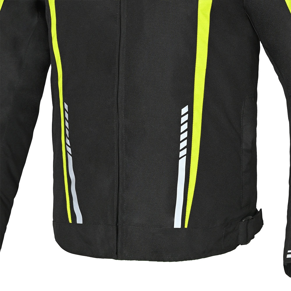 R-TECH - Chaqueta Textil Marshal Negro/Amarillo Fluor