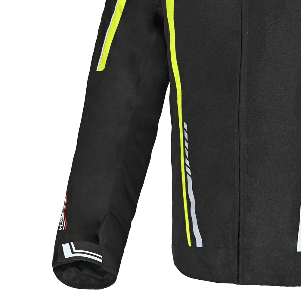 R-TECH - Chaqueta Textil Marshal Negro/Amarillo Fluor