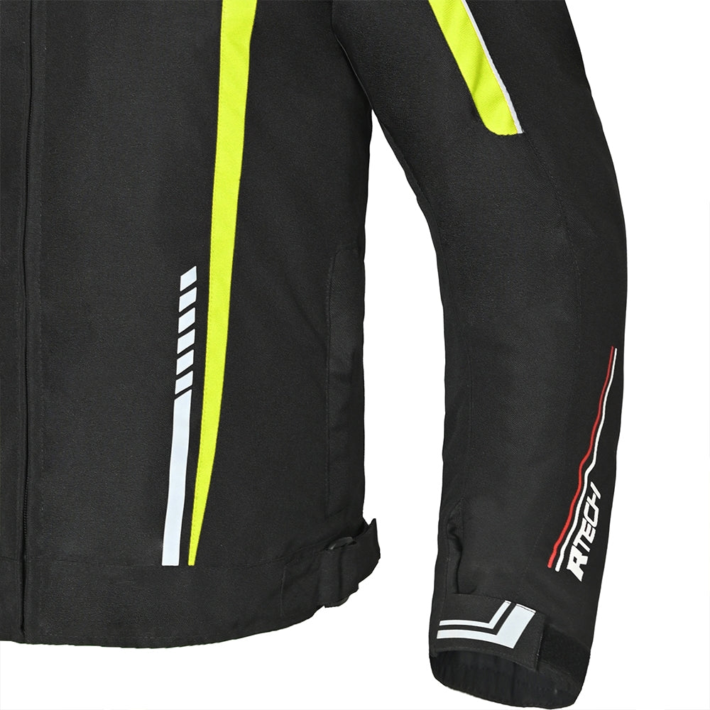 R-TECH - Chaqueta Textil Marshal Negro/Amarillo Fluor