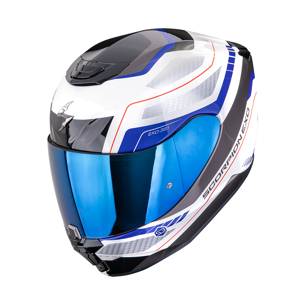 SCORPION EXO-391 LEO CASCO DE MOTO Blanco-Azul
