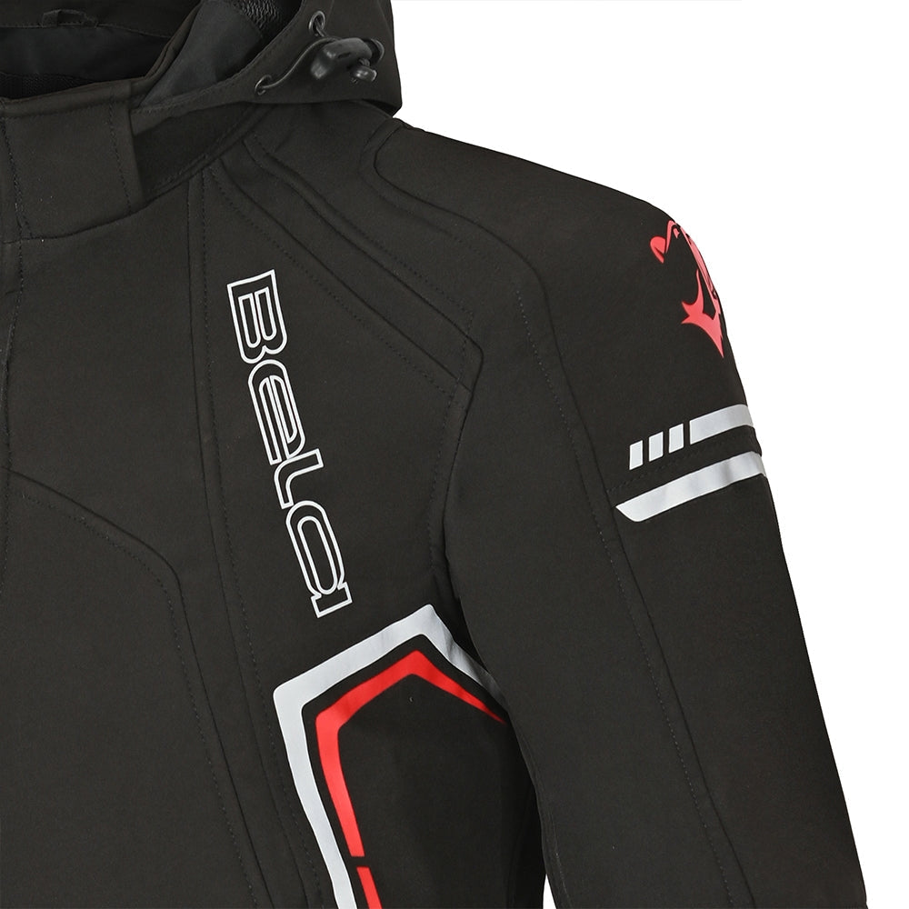 BELA - BREEZE SOFTSHELL Negro/Rojo