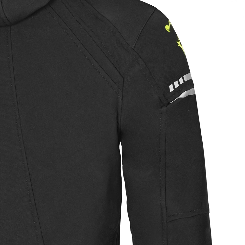 BELA - BREEZE SOFTSHELL Negro/Amarillo Fluor