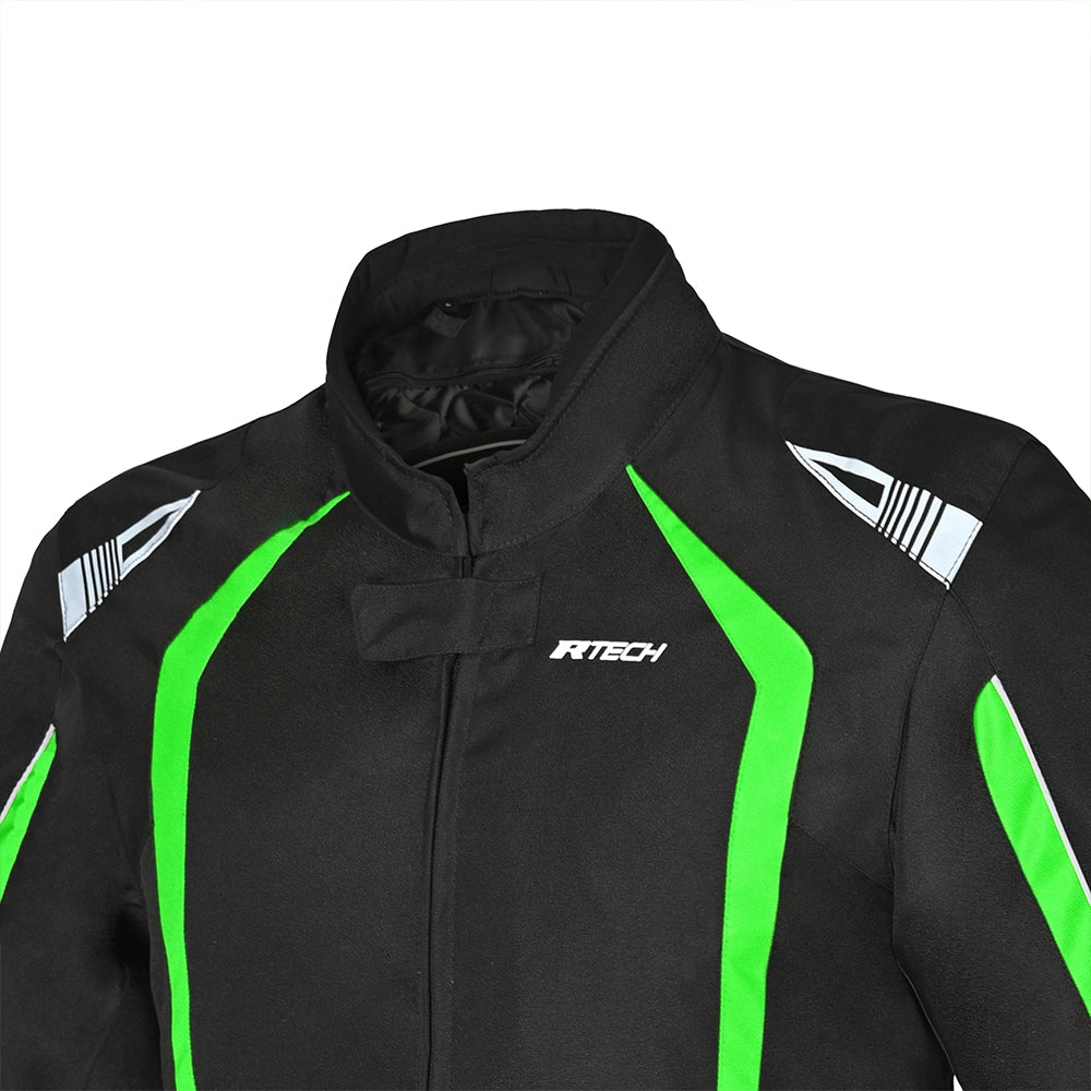 R-TECH - Chaqueta Textil Marshal Negro/Verde