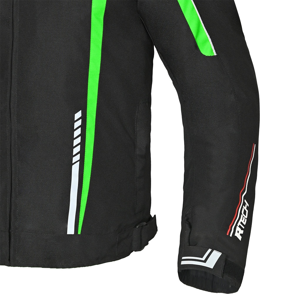 R-TECH - Chaqueta Textil Marshal Negro/Verde