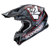 SCORPION VX-16 EVO AIR LIGNES CASCO DE MOTO Negro Gris Rojo