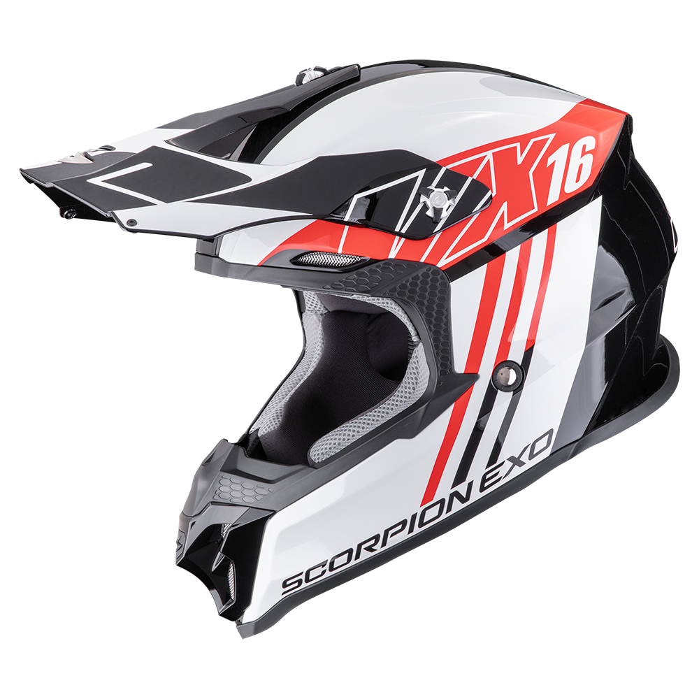 SCORPION VX-16 EVO AIR LIGNES CASCO DE MOTO Negro-Rojo