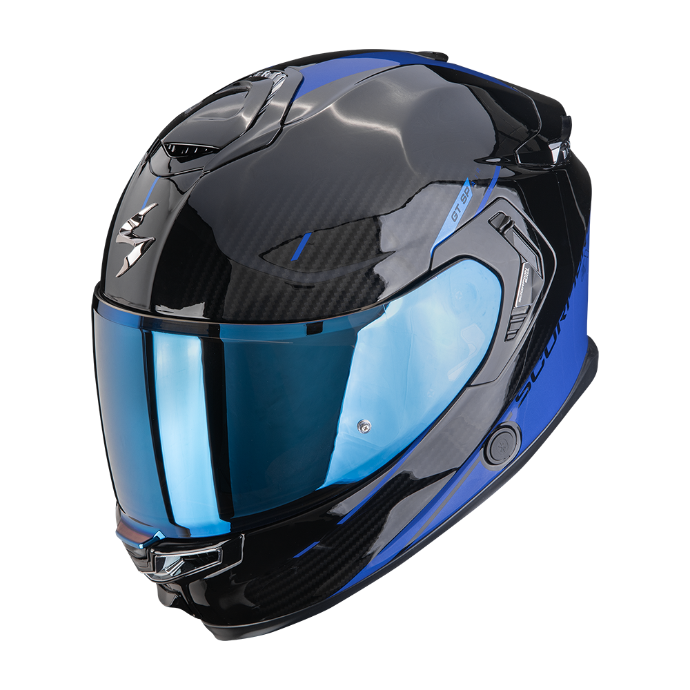 SCORPION EXO-GT SP AIR ASPHALT CASSO DE MOTO NEGRO AZUL