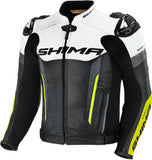 Chaqueta de moto Shima Bandit Urban Sports de piel de vacuno Negro/Blanco/Amarillo Fluo