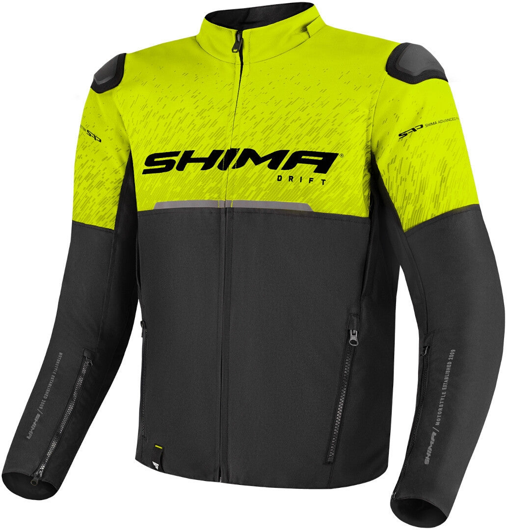 Chaqueta Moto Shima Drift Urban Textil Verano Negro/Amarillo Fluo