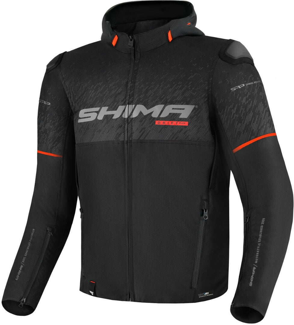 Chaqueta Textil de Moto Urbana SHIMA Drift+ Impermeable Negro