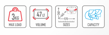 GIVI ML B47 BLADE Maleta Para Moto Negra Con Reflectores Rojos 47 L - Accesorios