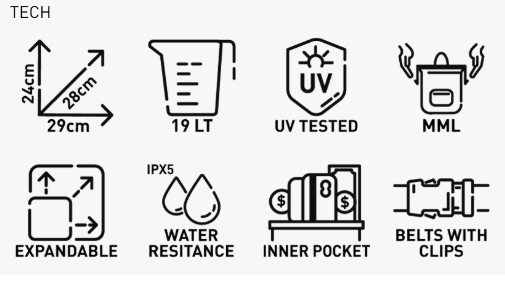 KAPPA RA319BK de corredor correa sillín blanda Bolsa 19 L