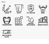 KAPPA RA318BK Racer sillín de motocicleta Bolsa 32 L