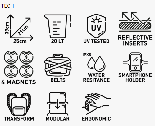 KAPPA RA315BK expandible depósito magnética Bolsa