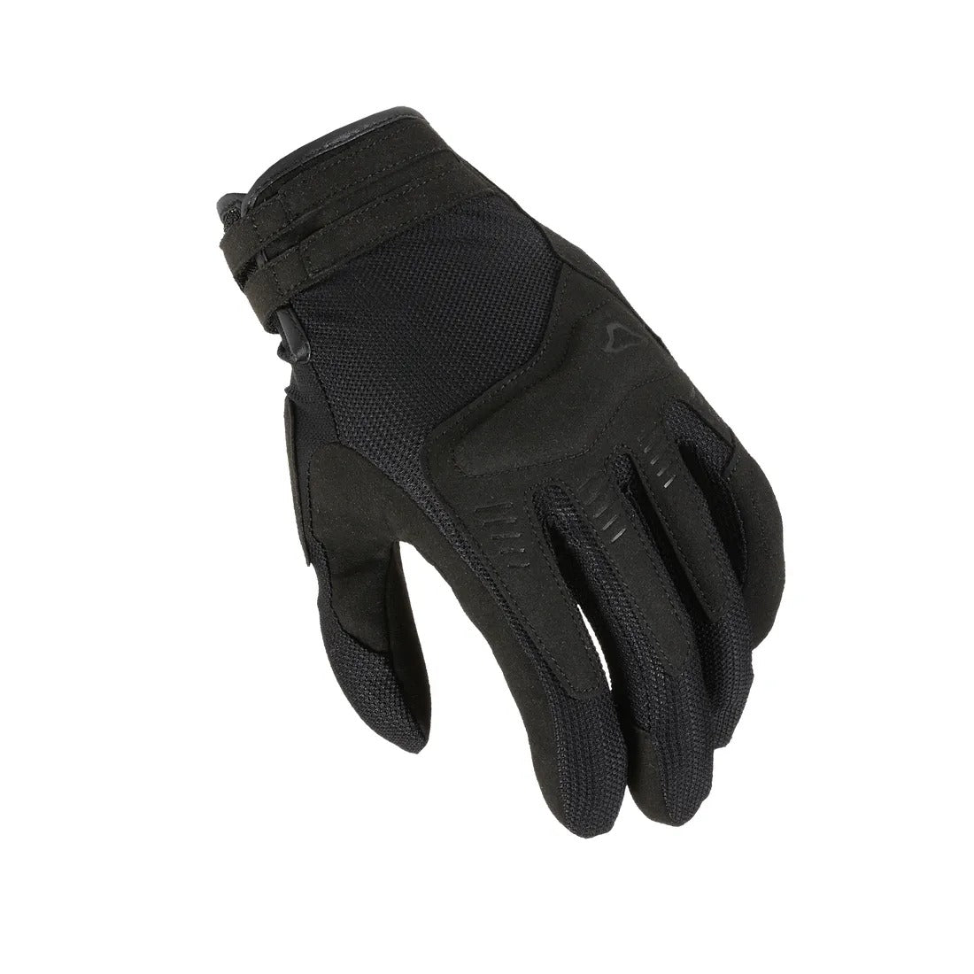 Luvas de motociclismo MACNA Darko para mulher para o verão, pretas.