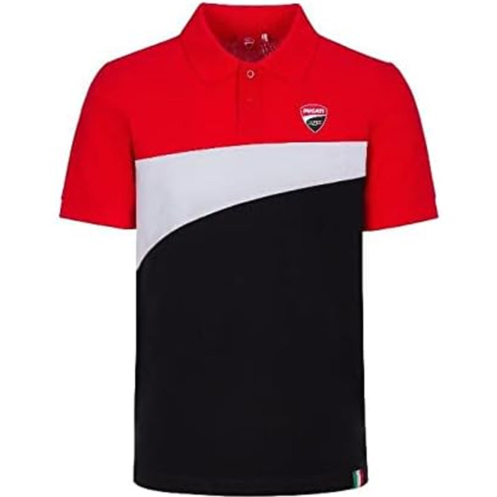 Ducati Racing Men Camiseta Polo Blanco Rojo
