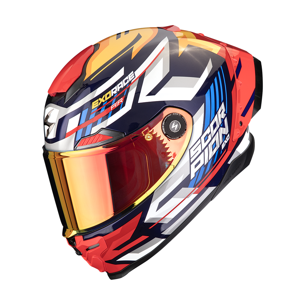 SCORPION EXO-RACE AIR KOBRA CASCO DE MOTO Azul-Amarillo-Rojo
