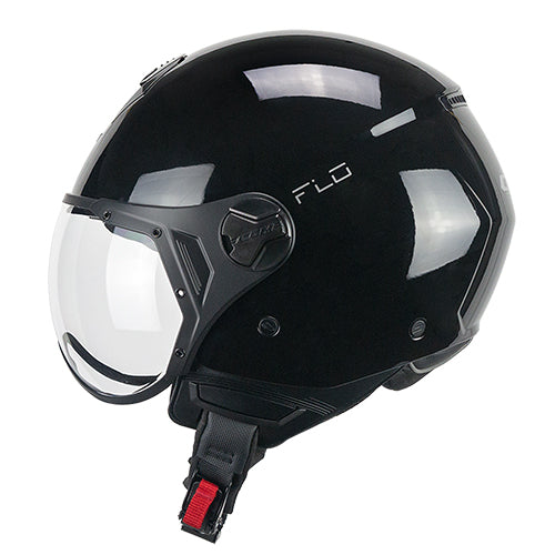 CGM 167A FLO MONO Scooter Cara Abierta Jet Casco Negro Forma