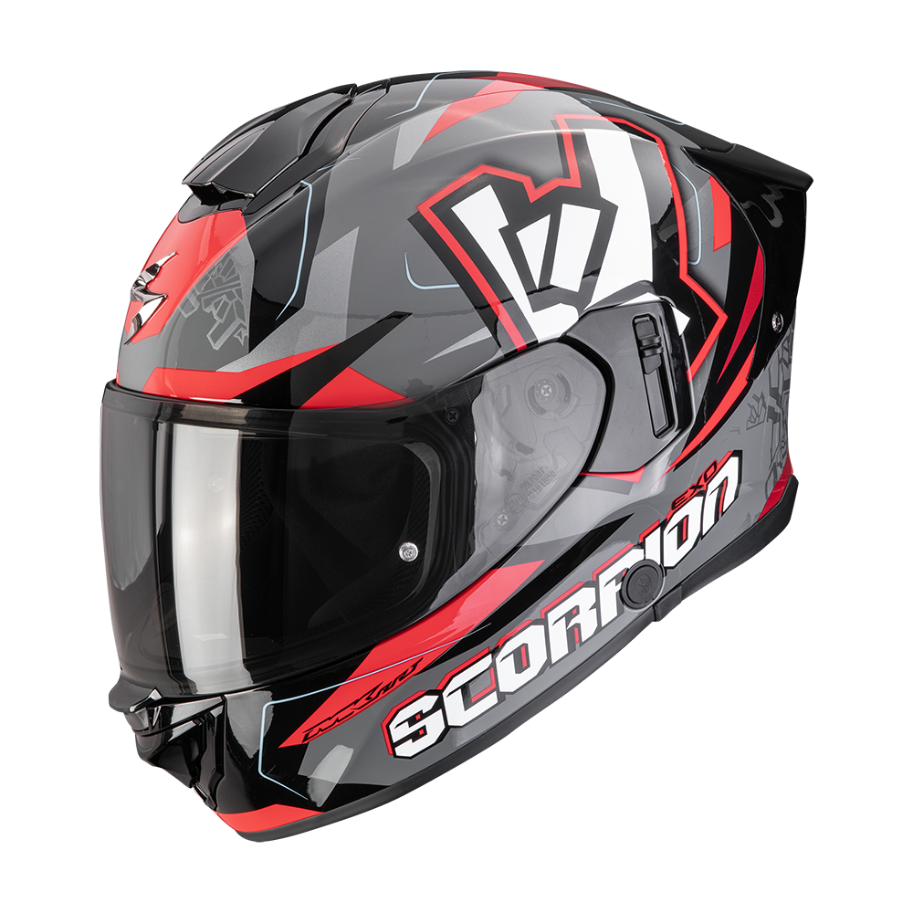 SCORPION EXO-530 AIR ROK CASCO DE MOTO Gris-Negro-Rojo