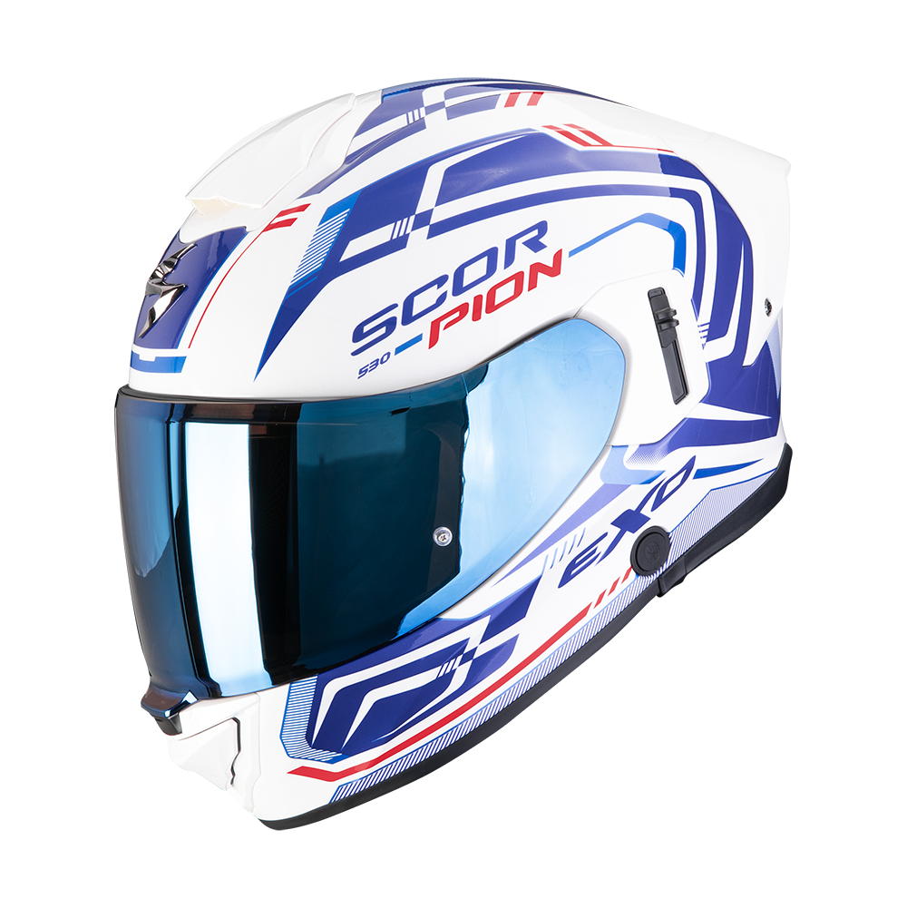 SCORPION EXO-530 AIR SLOPE MOTORCYCLE HELMET White-Blue-Red