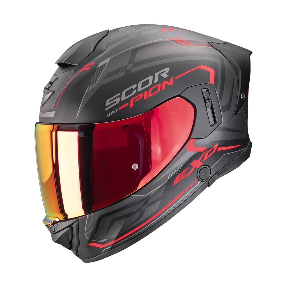 SCORPION EXO-530 AIR SLOPE CASCO DE MOTO Negro Mate-Rojo