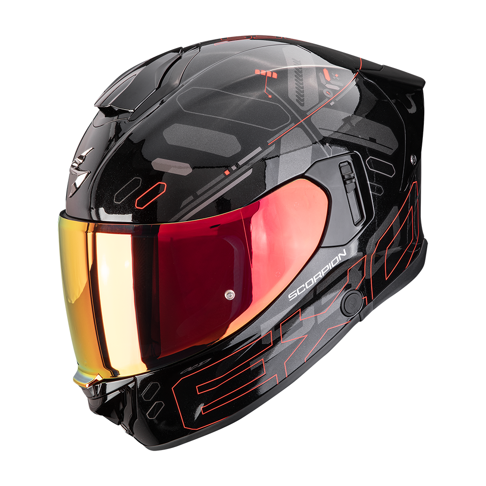SCORPION EXO-530 AIR FOND CASCO DE MOTO Negro Metalico-Rojo
