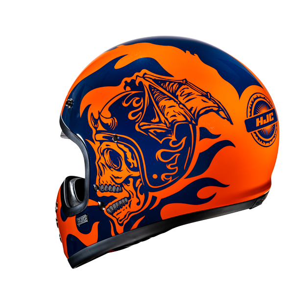 HJC V60 FLAME MC27 Casco Integral De Motocicleta Estilo Vintage - SECURTEX MOTOR S.L (t/a MaximoMoto)