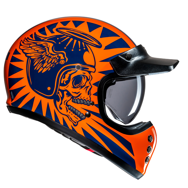 HJC V60 FLAME MC27 Casco Integral De Motocicleta Estilo Vintage - SECURTEX MOTOR S.L (t/a MaximoMoto)