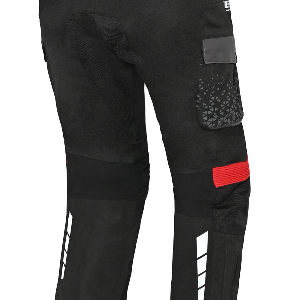 BELA - Pantalón Textil Crossroad Extreme WP Negro/Antracita/Rojo