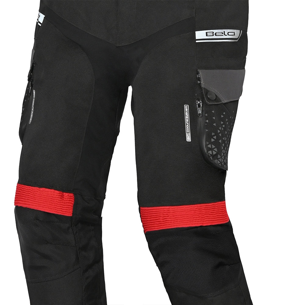 BELA - Pantalón Textil Crossroad Extreme WP Negro/Antracita/Rojo