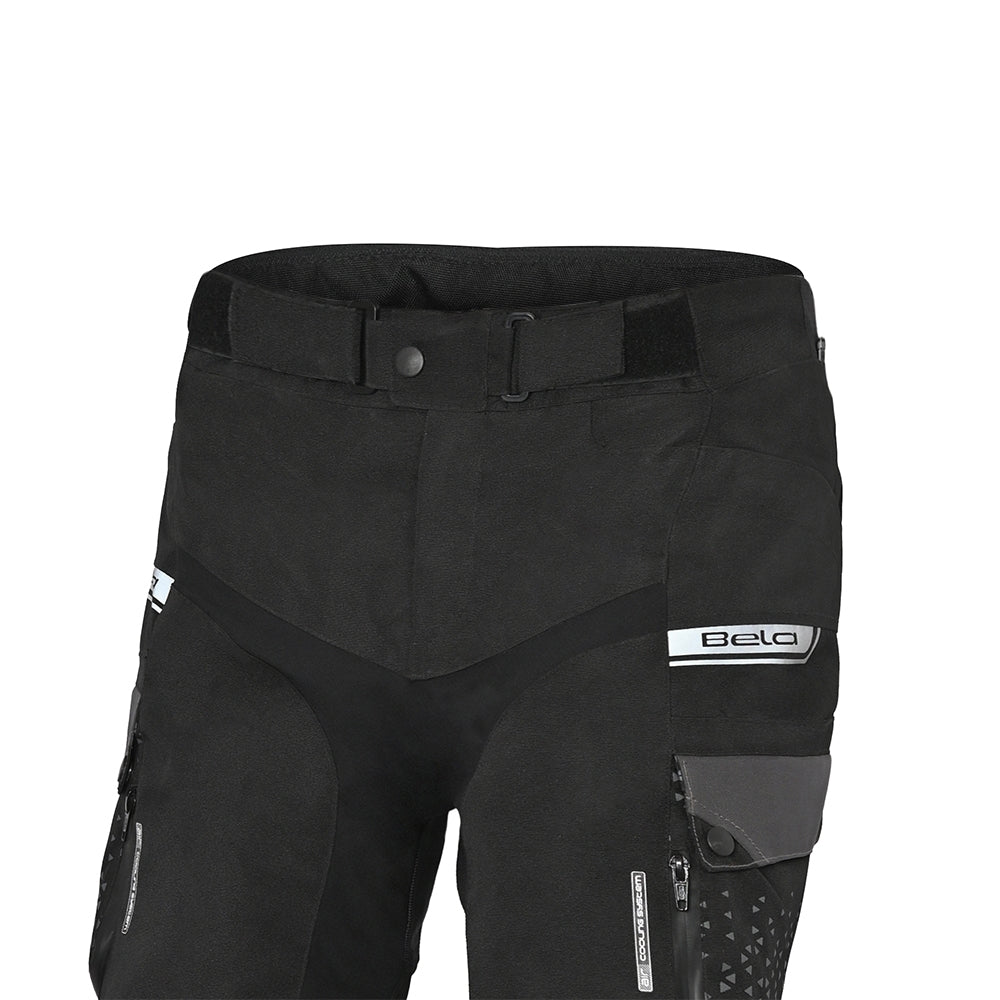 BELA - Pantalón Textil Crossroad Extreme WP Negro/Antracita/Rojo