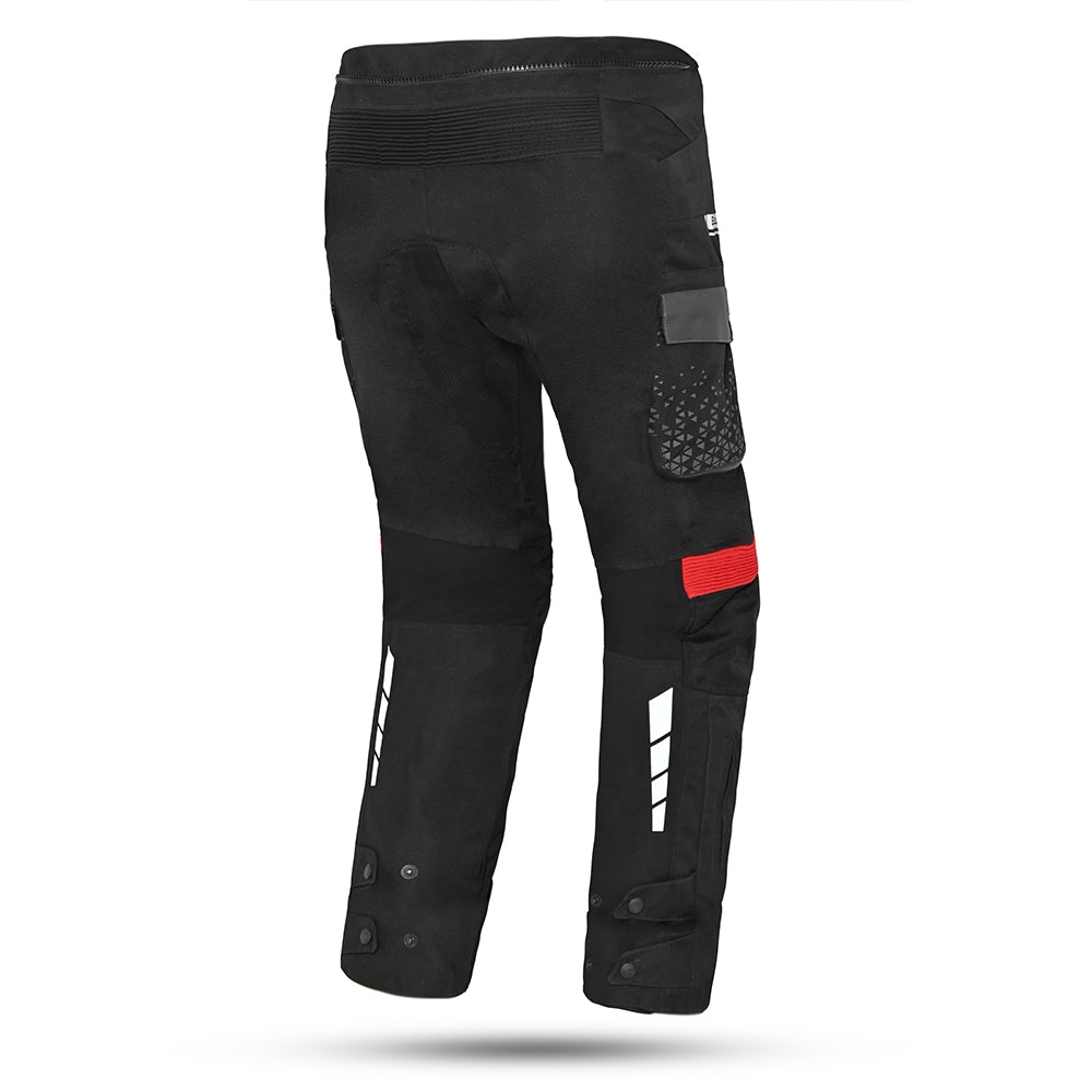 BELA - Pantalón Textil Crossroad Extreme WP Negro/Antracita/Rojo