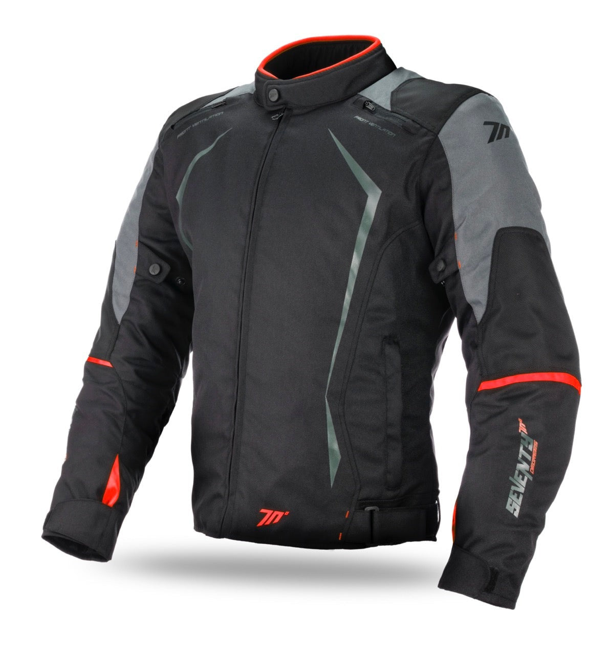 SEVENTY SD-JR47 Chaqueta deportiva de moto de carreras para hombre de invierno, color negro y rojo