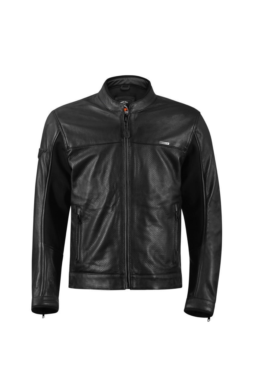 SEVENTY Sd-Jl4 Legend - Chaqueta de cuero para moto de verano para hombre, color negro