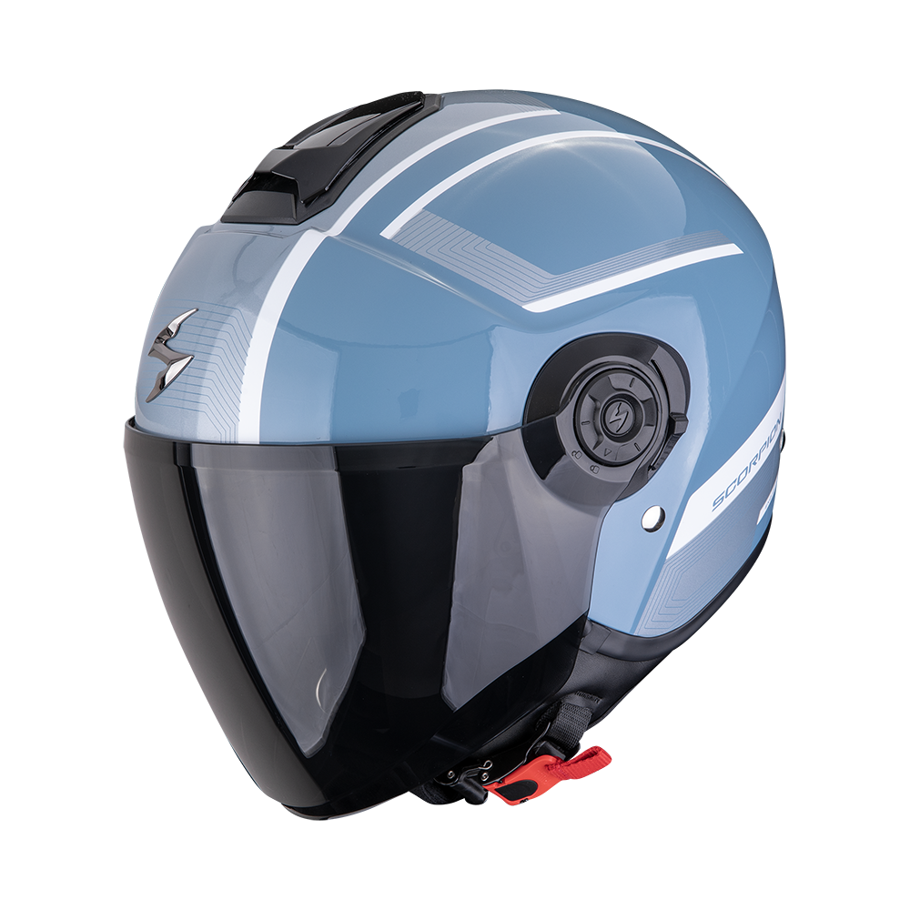 SCORPION EXO-CITY II COSMOS CASCO DE MOTO Azul-Plata