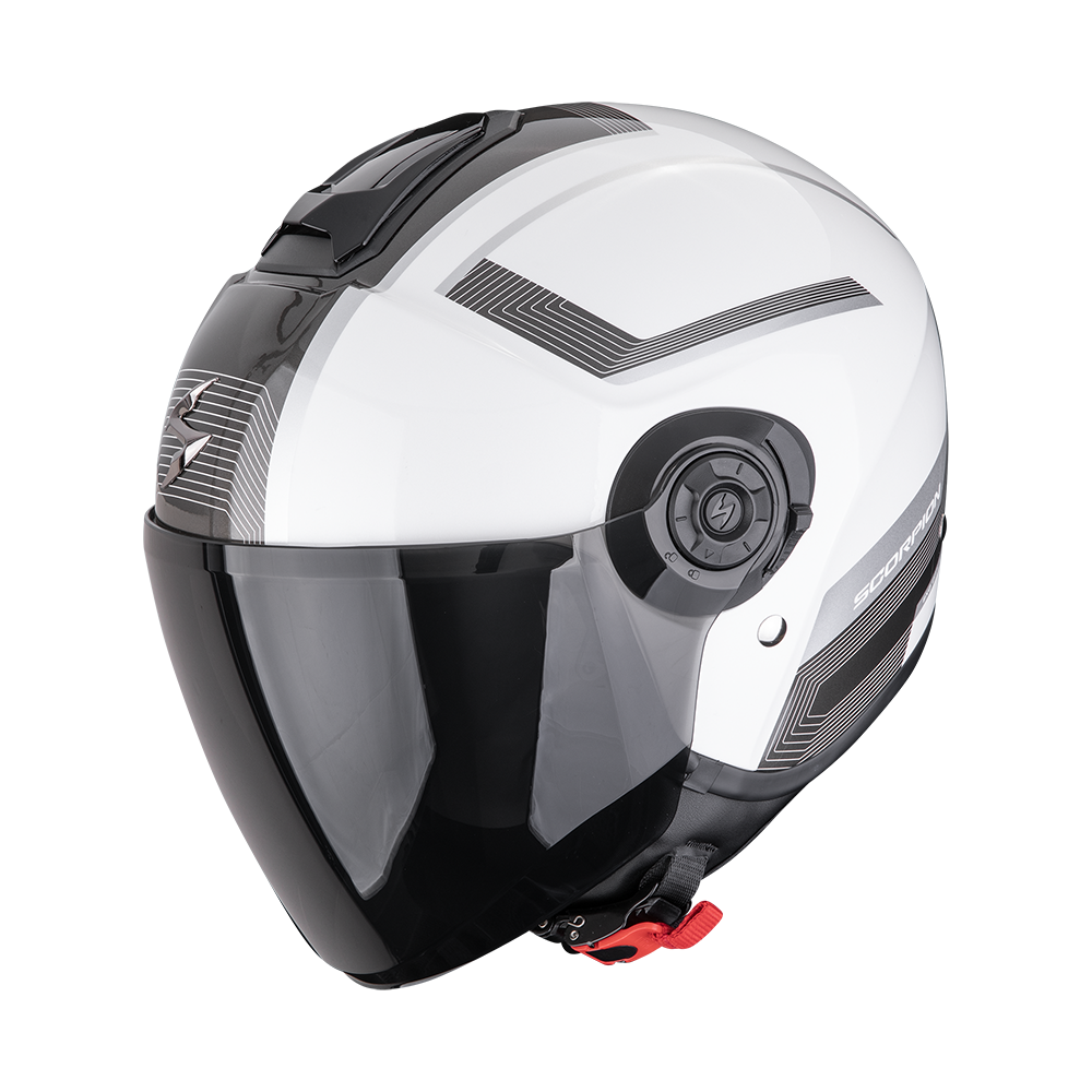 Capacete de moto Scorpion Exo-City II Cosmos, branco pérola-prateado