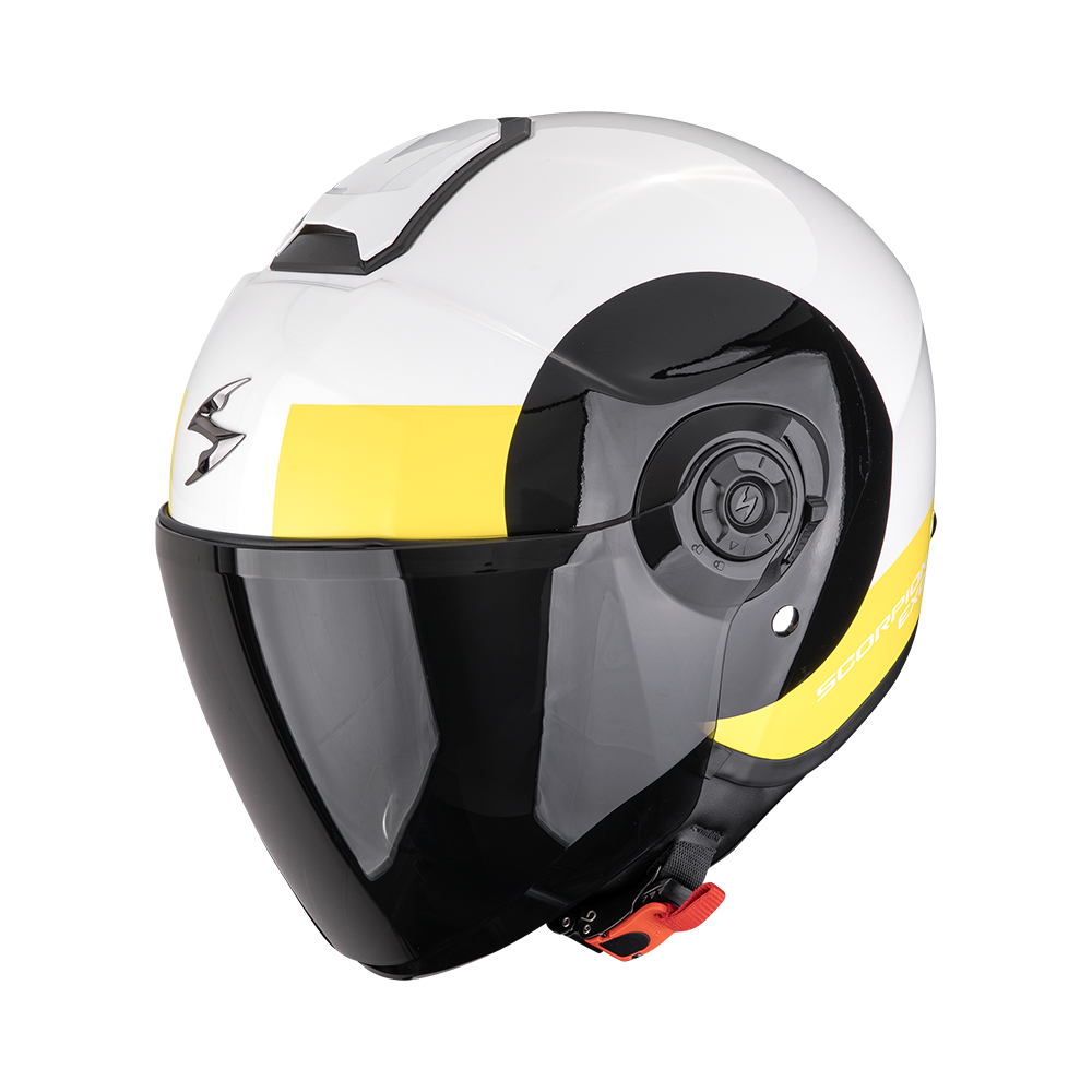 Casque de moto transparent SCORPION EXO-CITY II Blanc-Noir-Jaune