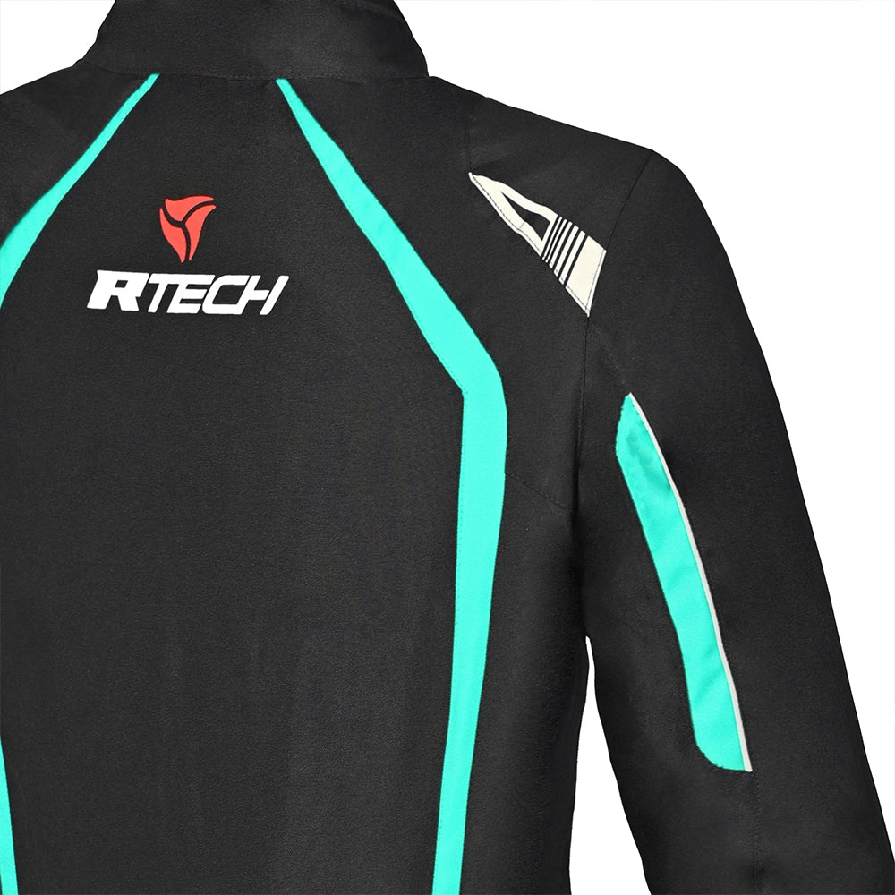 R-TECH - Chaqueta Textil Marshal Lady Negro/Turquesa