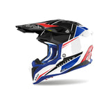 AIROH AVIATOR 3 PUSH Motocicleta Motocross Casco Azul Rojo Brillo