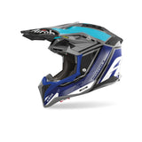 AIROH AVIATOR 3 LEAGUE Motocicleta Motocross Casco Azul Brillo