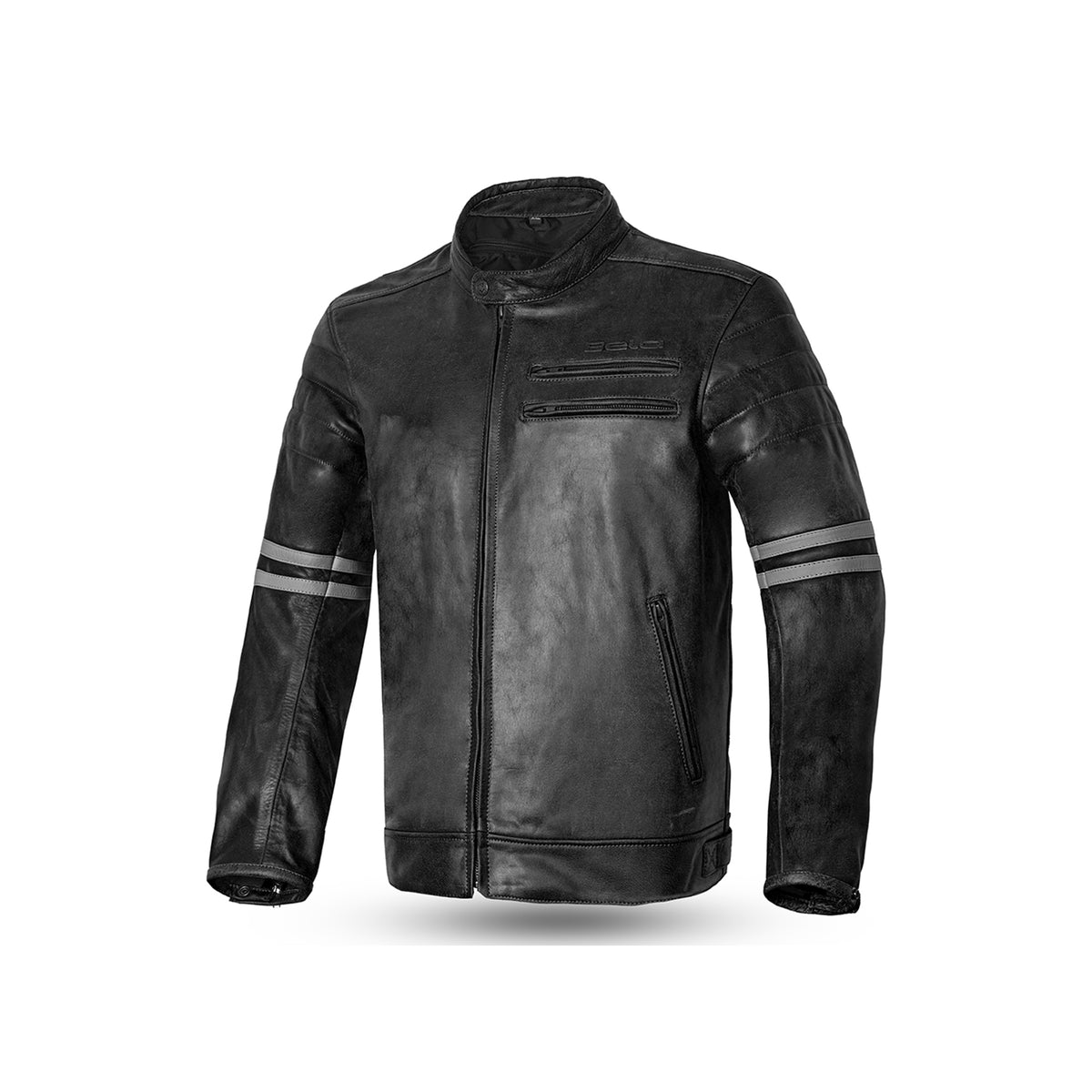 BELA - Chaqueta Piel Royal Rider Vinatge Negro/Gris