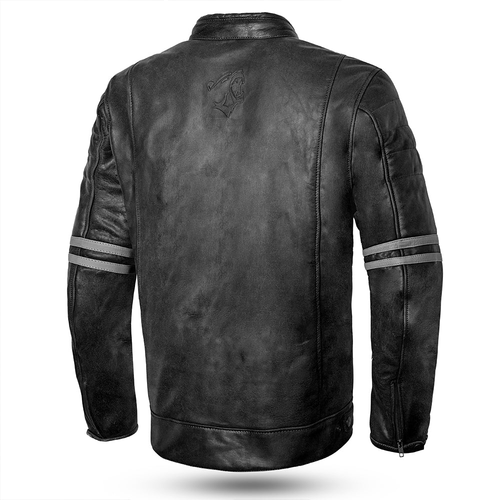 BELA - Chaqueta Piel Royal Rider Vinatge Negro/Gris