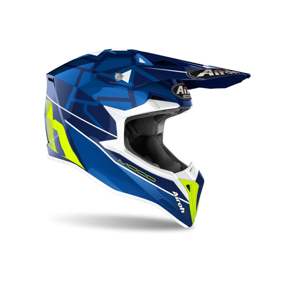AIROH WRAAP YOUTH MOOD Motocicleta Todoterreno Casco Brillo Azul