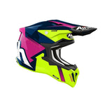 AIROH STRYCKER BLAZER Motocicleta Motocross Casco Azul Rosa Mate